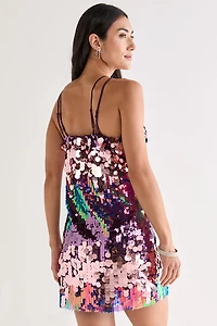 Alondra Sequin Halter Mini Dress