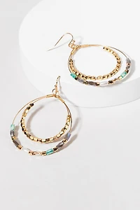 Kira Double Row Beaded Drop Earrings