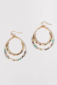 Kira Double Row Beaded Drop Earrings