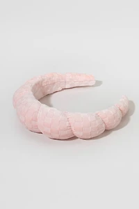 Jill Puffy Checkered Pattern Headband