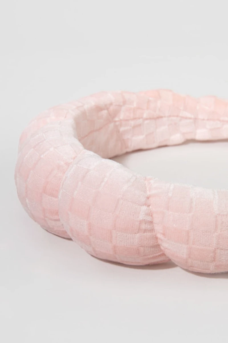 Jill Puffy Checkered Pattern Headband