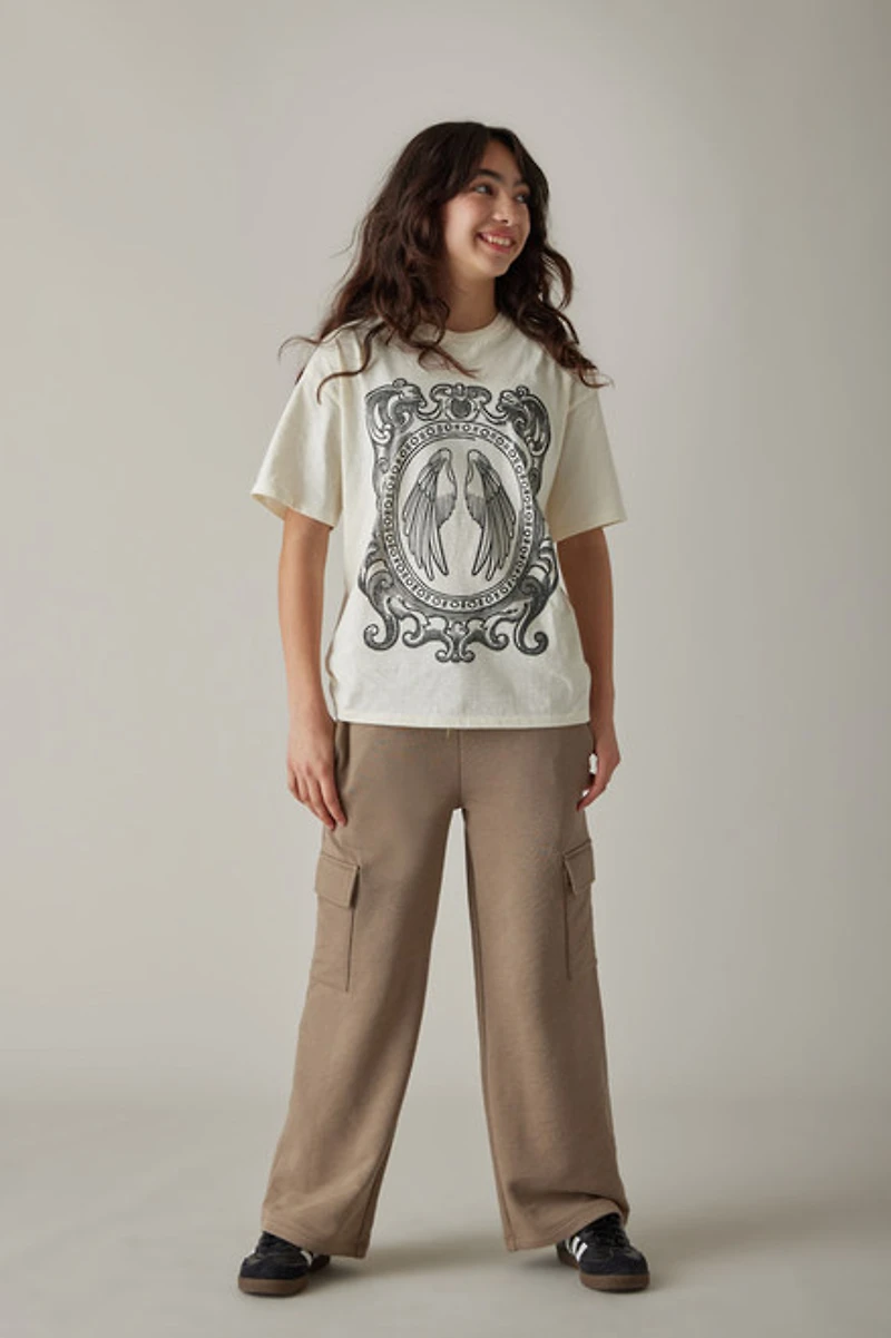 Hello Franki Angel  Oversized Grpahic Te for Girls