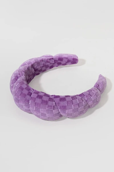 Janice Puffy Checkered Pattern Headband