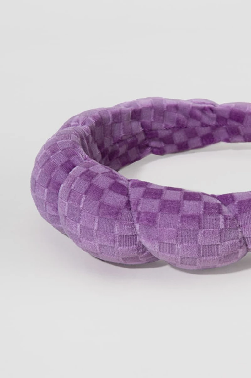 Janice Puffy Checkered Pattern Headband