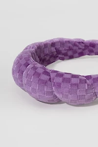 Janice Puffy Checkered Pattern Headband