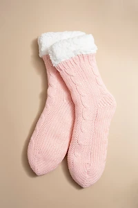 Jeannie Cableknit Slipper Socks