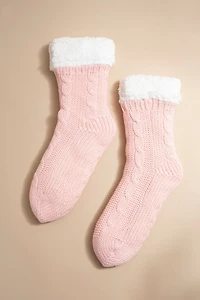Jeannie Cableknit Slipper Socks
