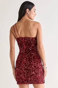 Oaklyn One Shoulder Sequin Mini Dress