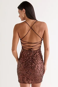Norah Strappy Sequin Mini Dress