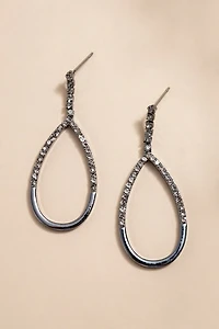 Greta Hematite Pave Teardrop Earrings