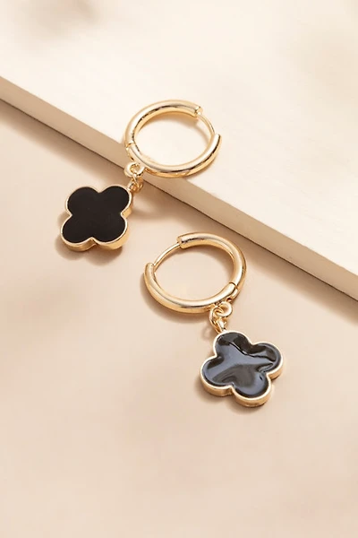 Jenna Clover Charm Huggie Earrings