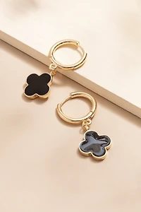Jenna Clover Charm Huggie Earrings