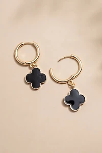 Jenna Clover Charm Huggie Earrings