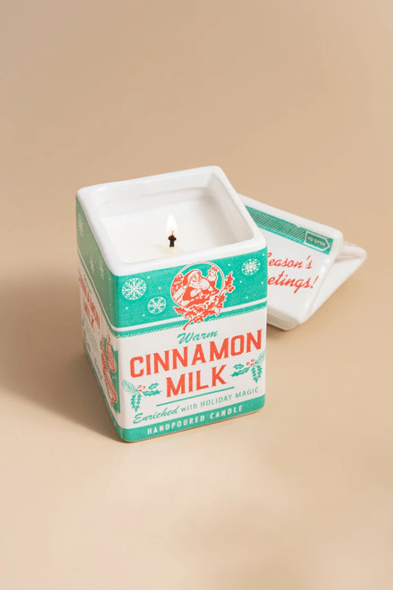 Milk Carton Cinnamon Candle Jar
