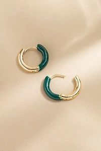 Yasmina Two Tone Gold Huggie Earrings