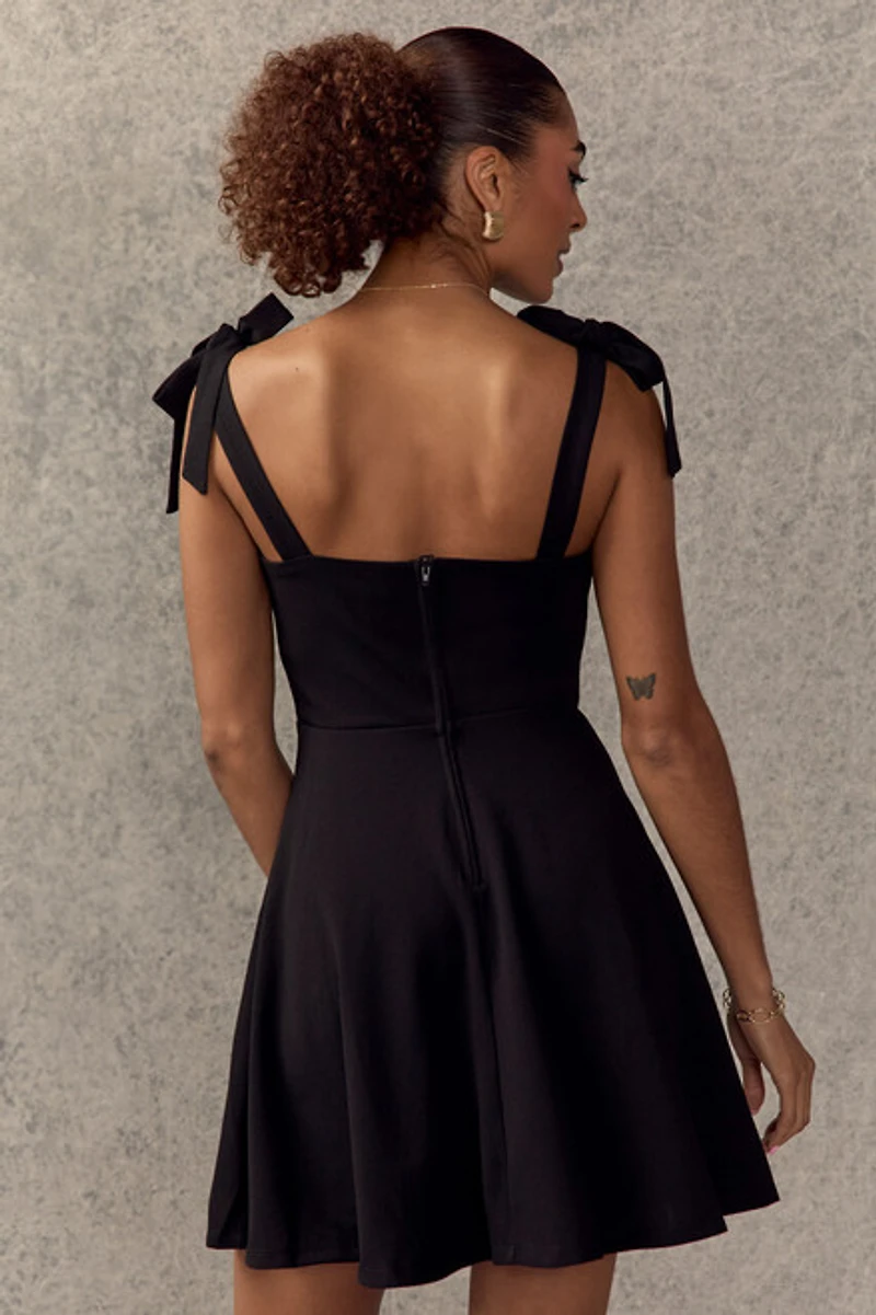 Dona Bow Strap Waisted Mini Dress