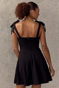 Dona Bow Strap Waisted Mini Dress