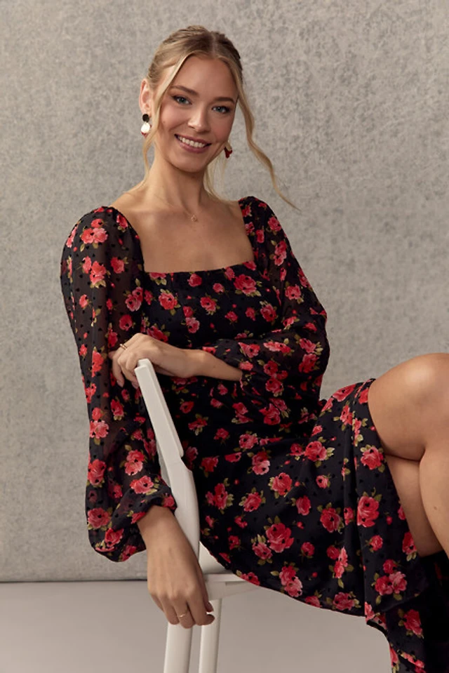 knee length dresses for ladies Long Sleeve Ruched Midi Dress| Anne Klein main image 0