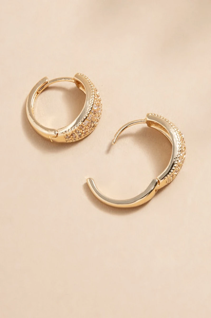 Steffanie Thick Pave Huggie Earrings