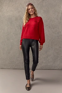 Heather Vegan Leather Leggings