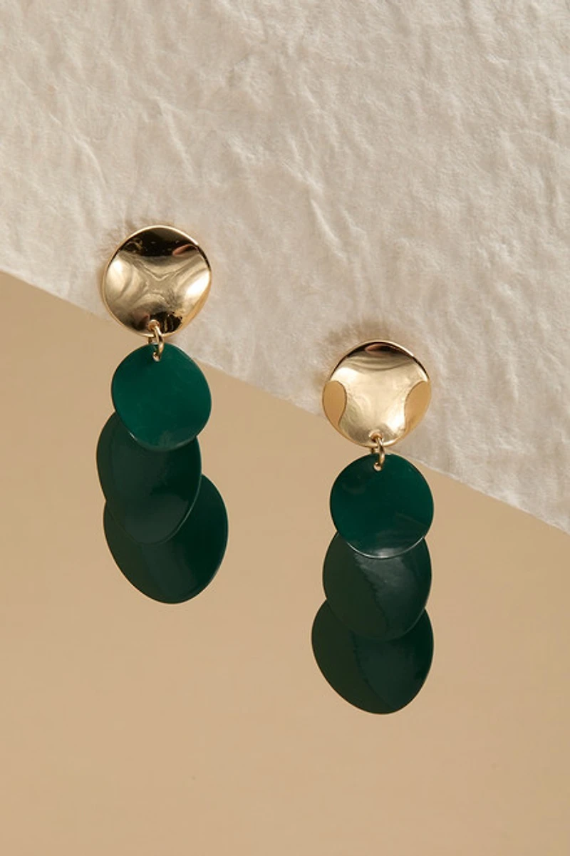 Kelly Circle Drops Charm Earrings