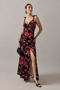 Iva Velvet Floral Maxi Dress