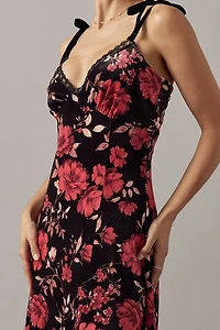 Iva Velvet Floral Maxi Dress