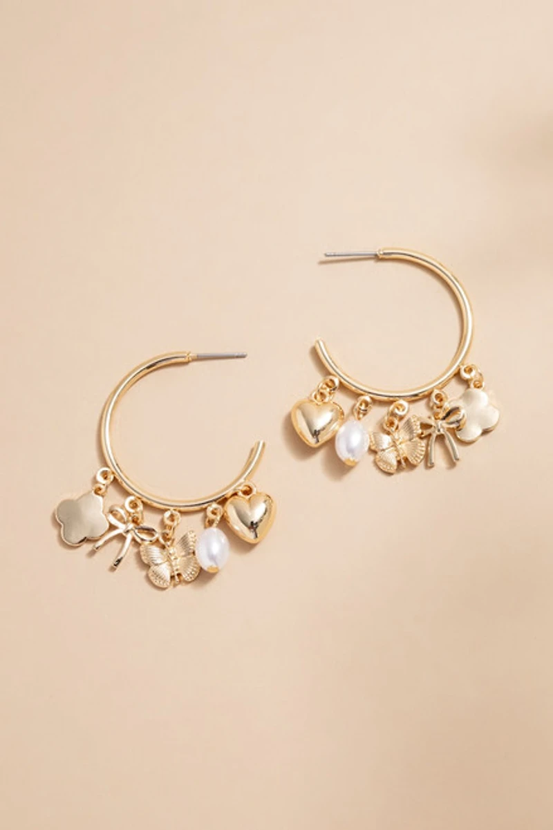 Isabel Charm Hoop Earrings