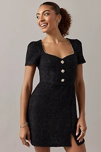 Bette Crystal Embellished Sweetheart Mini Dress