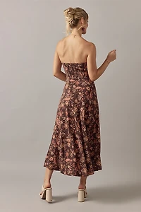 Holly Strapless Front Twist Midi Dress