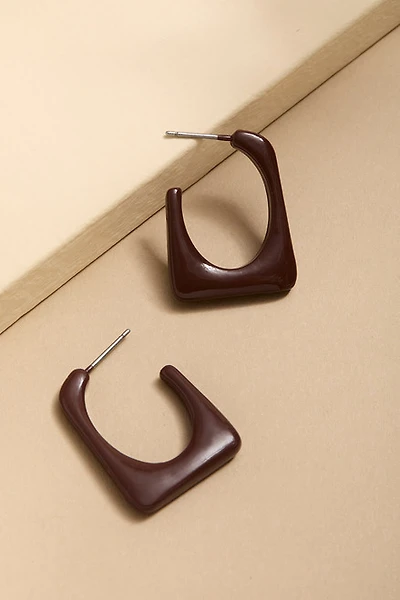 Tina Square Oval Chunky Hoop Earrings