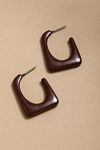 Tina Square Oval Chunky Hoop Earrings