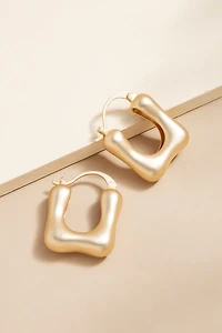 Rita Puffy Square Huggie Earrings