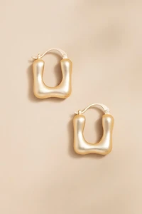 Rita Puffy Square Huggie Earrings
