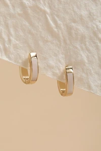 Kathie Oval Smooth Huggie Earrings