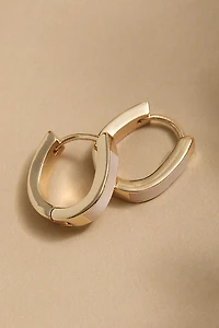 Kathie Oval Smooth Huggie Earrings