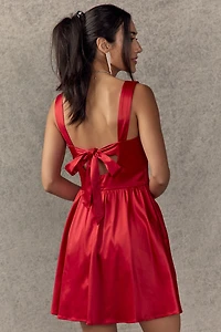 Renee Bow Back Satin Mini Dress