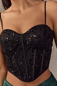 Elsie Sweetheart Glitter Corset Top