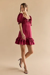 Harriet Embellished Bow Satin Dress