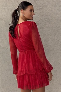 Lindsey Shimmer Tiered Mini Dress