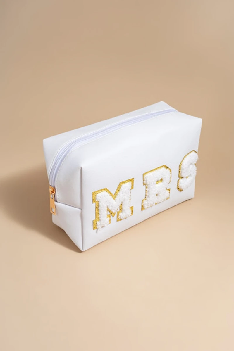 Mrs Embroidered Cosmetic Bag
