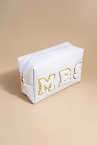 Mrs Embroidered Cosmetic Bag