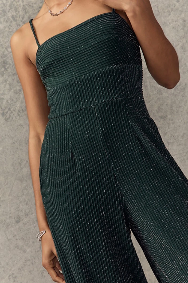 Dee Square Neck Glitter Jumpsuit