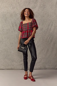 Nicole Puff Sleeve Pleated Blouse