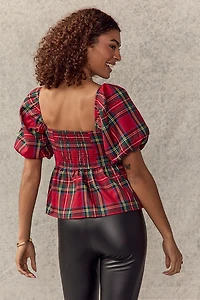 Nicole Puff Sleeve Pleated Blouse