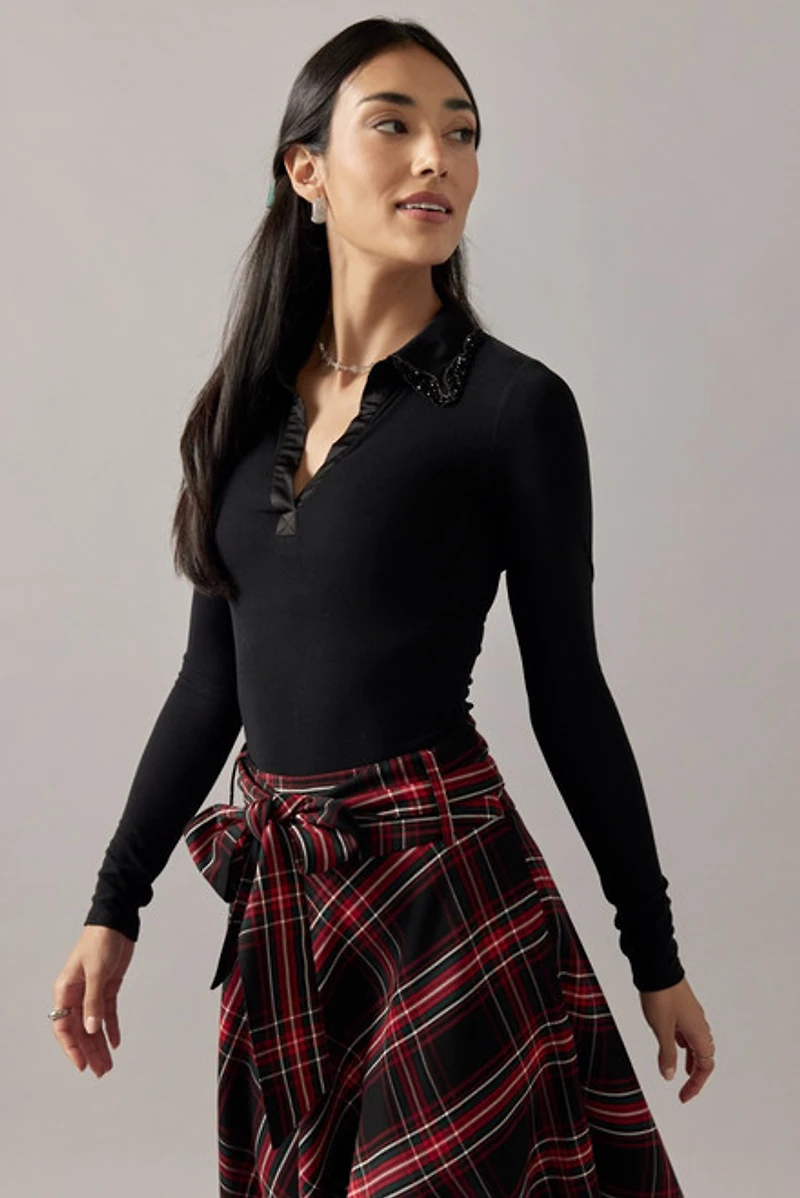 Cindy Embellished Collar Bodysuit