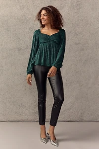 Shannon Cinched Metallic Velvet Blouse