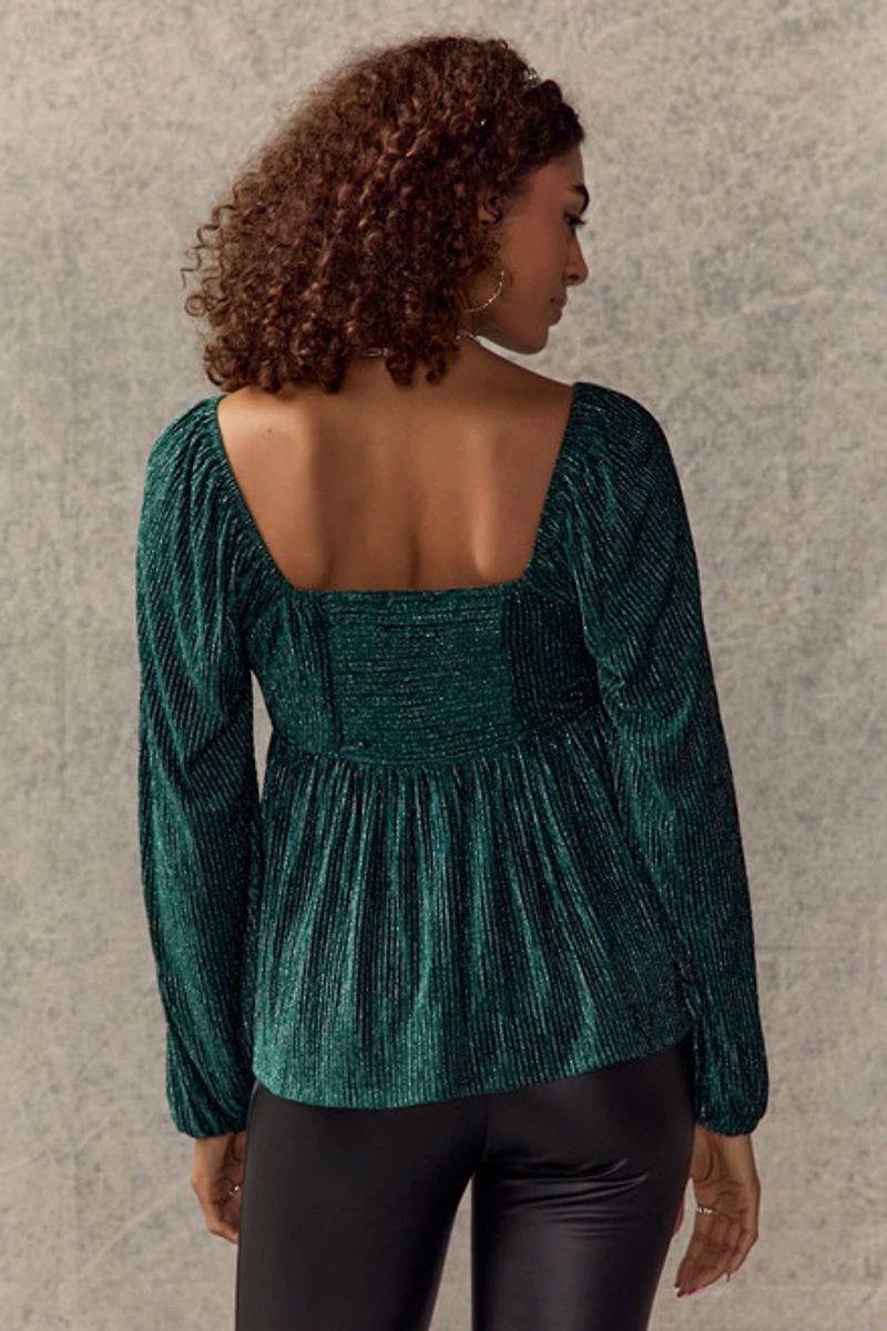 Shannon Cinched Metallic Velvet Blouse