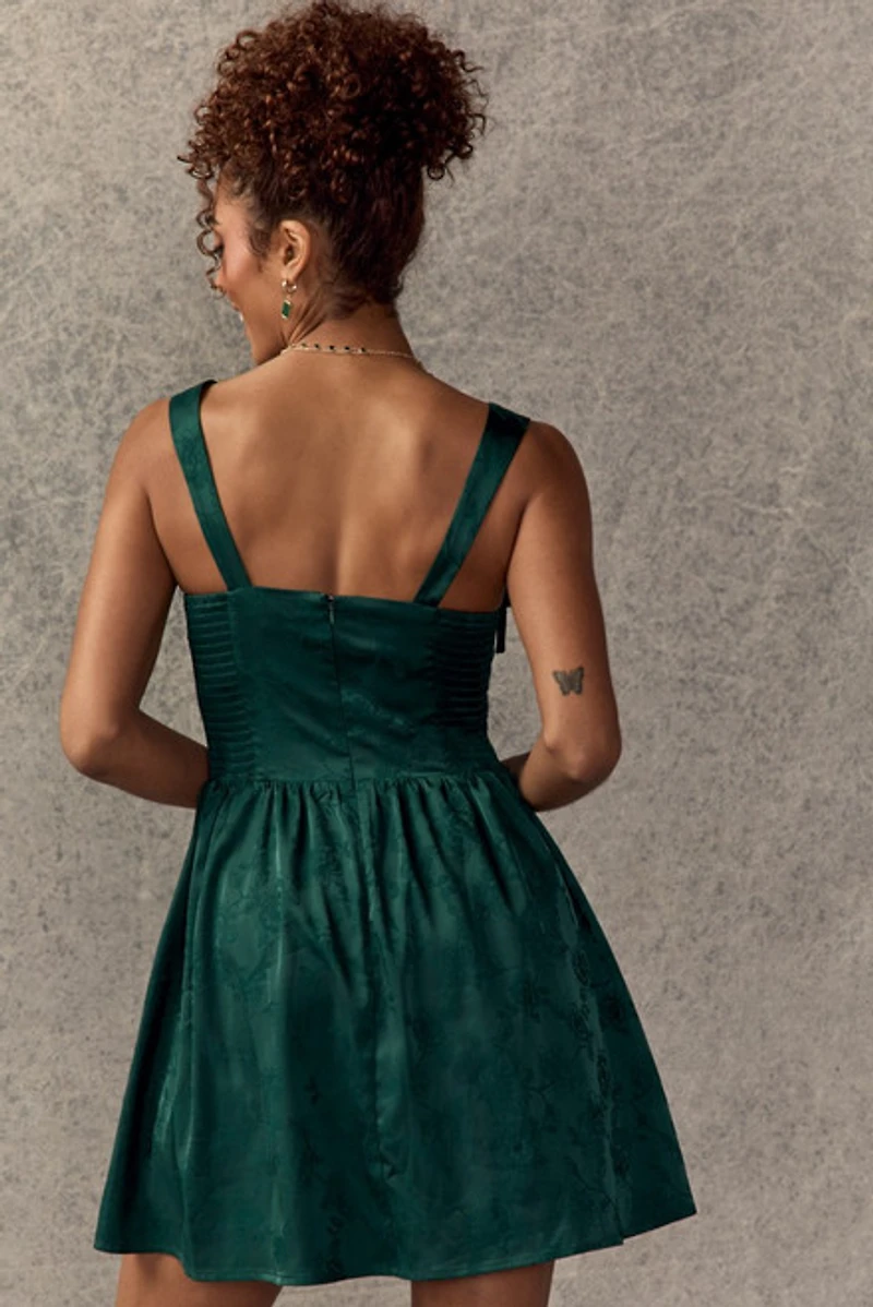 Lynda Satin Jacquard Mini Dress