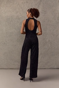 Terrie Mock Neck Glitter Jumpsuit